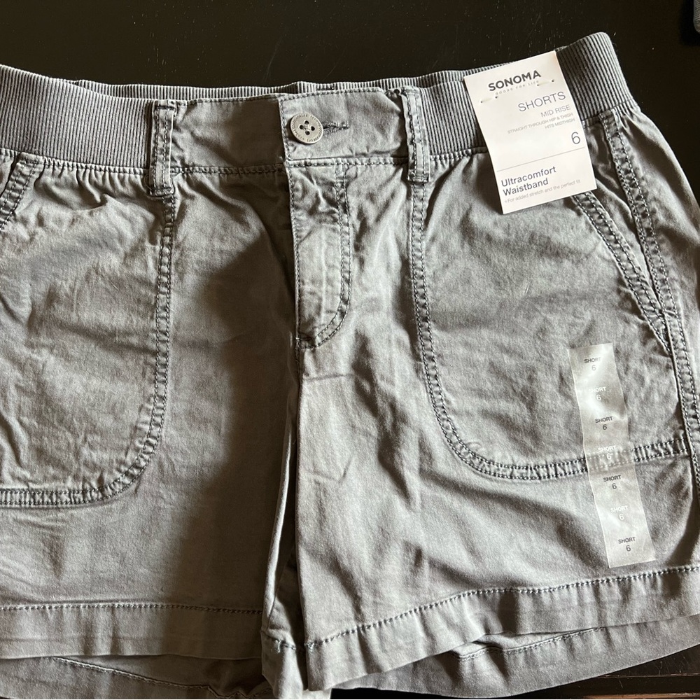 Sonoma Gray Cargo Shorts Relaxed Fit